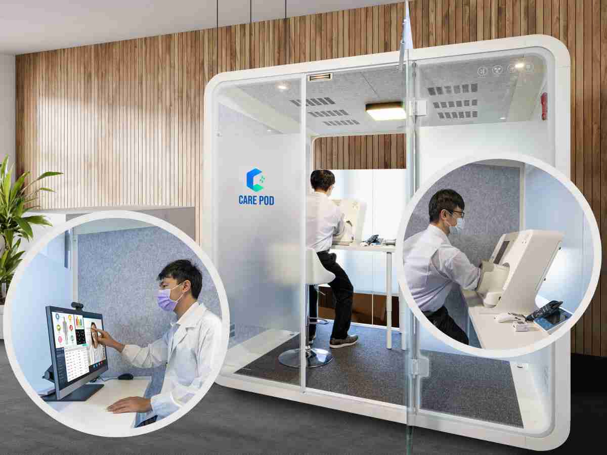 达擎于医疗科技展中展出＂远距诊疗舱＂，，，，以因应医疗数字化及社会高龄化趋势下、、复诊及慢性病患等族群对于远距看诊需求逐渐升高所推出的创新整合方案。。。。多功能合一、、高隐私性的远距诊疗舱可根据病患端与医师端的不同需求，，，，提供弹性化及客制化功能，，，节省医生和病患的精力及时间