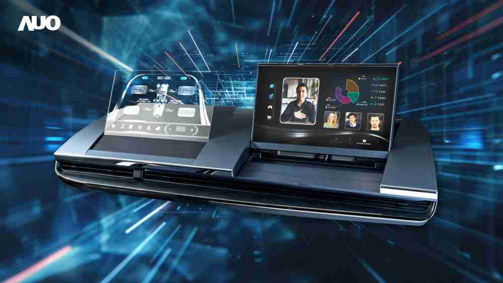 NG大舞台Micro LED Display HMI解决方案打造透明Micro LED前座仪表，，呈现信息并保留驾驶视野开阔；亦为副驾驶座乘客打造收放自如的Micro LED屏幕，，，，在不影响显示质量的前提于显示区内建镜头，，，让用户能与视讯对象直接眼神接触，，，提供绝佳的双向沟通体验